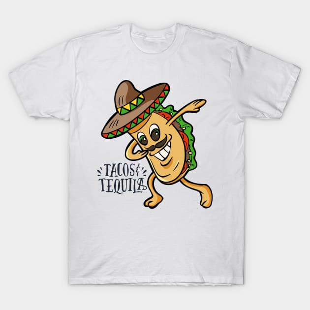 Tacos and Tequila Tacos lovers T-Shirt by Barts Arts